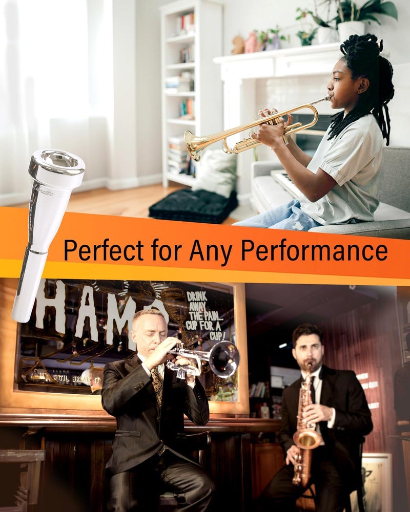 Libretto 3C Bullet Shape Trumpet Mouthpiece, Silver Plated, Compatible with C and B♭ Trumpets, Designed for Advanced Players - Image 5